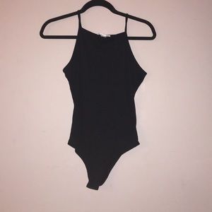 MANDEE BLACK RIBBED BODYSUIT